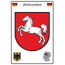 Schild Motiv Niedersachsen Wappen Landkarte 20 x 30 cm...