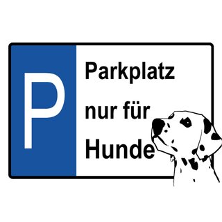 Schild Spruch "Parkplatz nur für Hunde" 20 x 30 cm Blechschild