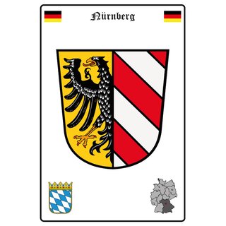Schild Motiv "Nürnberg" Wappen Landkarte 20 x 30 cm Blechschild