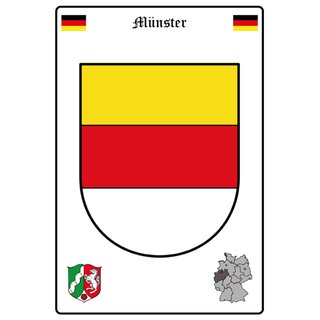 Schild Motiv "Münster" Wappen Landkarte 20 x 30 cm Blechschild