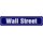 Schild Straße "Wall Street" 46 x 10 cm Blechschild blau