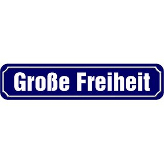 Schild Straße Hamburg "Große Freiheit" 46 x 10 cm Blechschild blau