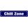 Schild Spruch "Chill Zone" 46 x 10 cm Blechschild blau