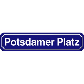 Schild "Potsdamer Platz" 46 x 10 cm Blechschild blau Straße Berlin