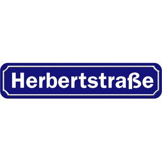 Schild Straße Hamburg "Herbertstraße" 46 x 10 cm Blechschild blau