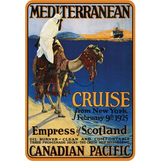 Schild Motiv "Mediterranean Cruise, Canadian Pacific" 20 x 30 cm Blechschild