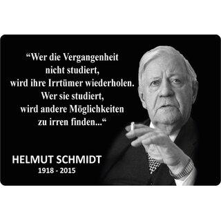Schild Zitat "Vergangenheit studiert, andere Möglichkeiten irren" Helmut Schmidt 20 x 30 cm Blechschild