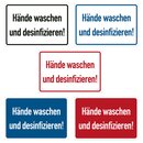 Hinweisschild "Hände waschen und...