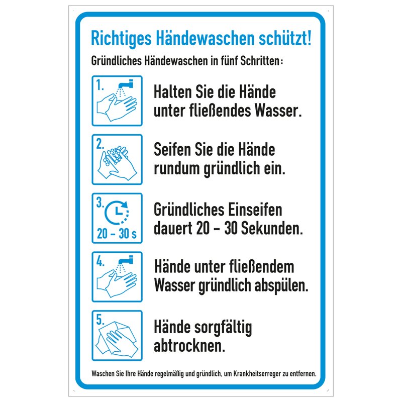 Hinweisschild 'Hygienemaske Richtig Anwenden' – Selbstklebend, 135x200 Mm, Mit Piktogrammen
