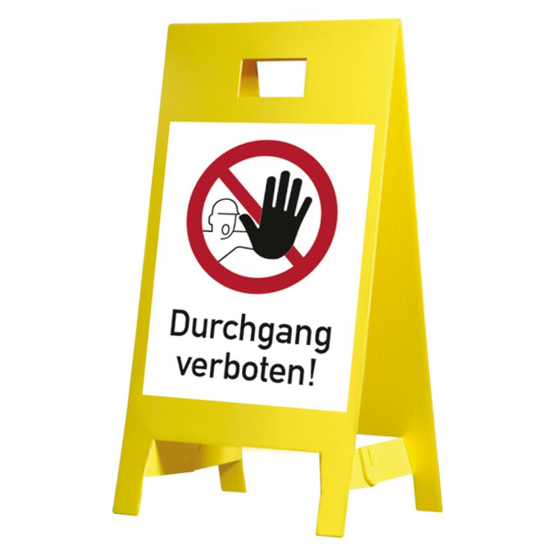 Beschrift Warnaufsteller ActiveWorkplace +2seit PVC Durchgang verboten! schw 