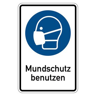 Kombischild Gebotszeichen "Mundschutz benutzen", Folie, 200 x 300 mm