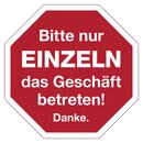 Hinweisschild Verhaltensregeln "Bitte nur einzeln...