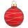 Weihnachtskugeln rot matt mit Glitterdeko 3 Stück/Set, Ø 8 cm Weihnachtsdeko