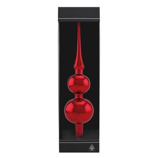 Christbaumspitze Doppelspitze rot Glanz 31 cm Weihnachtsdeko Baumschmuck