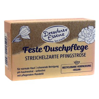 Dresdner Essenz Feste Duschpflege seifenfrei "Streichelzarte Pfingstrose" 100 g