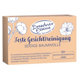 Dresdner Essenz Feste Gesichtsreinigung seifenfrei "Seidige Baumwolle" 65 g