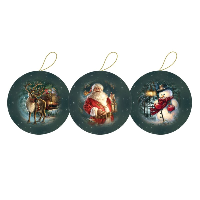 3er Set Weihnachtskugeln Ø 8 cm 