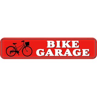 Schild Spruch "Bike Garage" 46 x 10 cm Blechschild Fahrradgarage
