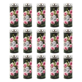 Gedenkkerze Paperlights mit Motiv "Engel mit Rosen" 15 Stück ca. (Ø x H) 65 x 160 mm
