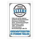 Schild Spruch "Firma Eltern GmbH, 24 Stunden täglich" 20 x 30 cm Blechschild