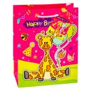 TSI 12er Pack Geschenktüte mittel ca. 18 x 10 x 23 cm Happy Birthday Tiere-Motive für Kinder Geschenktaschen Geschenkverpackung
