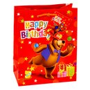 TSI 12er Pack Geschenktüte mittel ca. 18 x 10 x 23 cm Happy Birthday Tiere-Motive für Kinder Geschenktaschen Geschenkverpackung