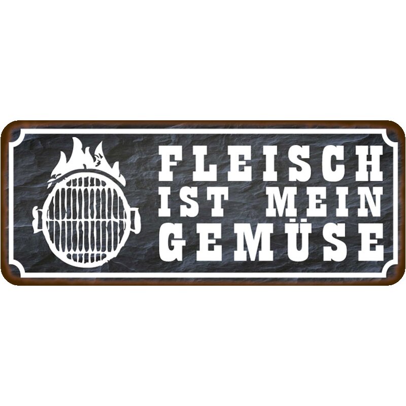 Schild Spruch "Fleisch ist mein Gemüse" 27 x 10 cm, 9,49