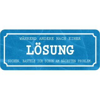 Schild Spruch "Lösung suchen - bastele am Problem" 27 x 10 cm
