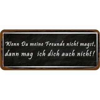 Schild Spruch "wenn du Freunde nicht magst, mag ich dich nicht" 27 x 10 cm