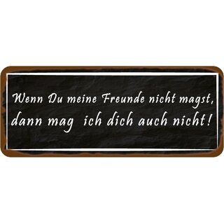 Schild Spruch "wenn du Freunde nicht magst, mag ich dich nicht" 27 x 10 cm  