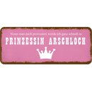 Schild Spruch "provoziert Prinzessin Arschloch"...