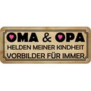 Schild Spruch Oma und Opa Helden Kindheit, Vorbilder 27 x...