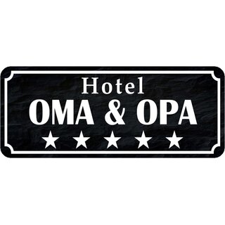 Schild Spruch "Hotel Oma und Opa" 27 x 10 cm