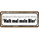 Schild Spruch "Dümmste Ideen - Halt mal mein...