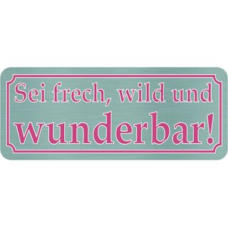 Schild Spruch "Sei frech, wild, wunderbar" 27 x 10 cm