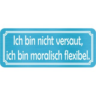 Schild Spruch "bin nicht versaut, moralisch flexibel" 27 x 10 cm 