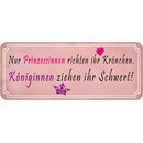 Schild Spruch "Prinzessinnen Krönchen,...