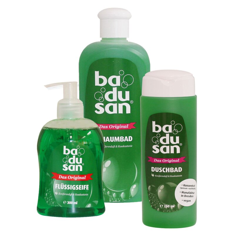 badusan Schaumbad Duschbad Handseife im Wohlfühlset, 12,90