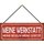 Schild Spruch "Meine Werkstatt, Regeln, Gesetze" 27 x 10 cm Blechschild mit Kordel