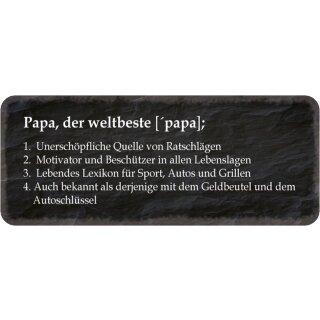 Schild Spruch "Papa weltbeste – Ratschläge, Beschützer, Lexikon" 27 x 10 cm   