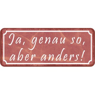 Schild Spruch "Ja, genau so, aber anders" 27 x 10 cm   