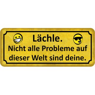 Schild Spruch "Lächle - nicht alle Probleme deine" 27 x 10 cm   