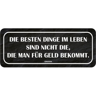 Schild Spruch "besten Dinge nicht die, die man für Geld bekommt" 27 x 10 cm