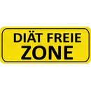 Schild Spruch "Diät freie Zone" 27 x 10 cm