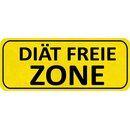 Schild Spruch "Diät freie Zone" 27 x 10 cm 