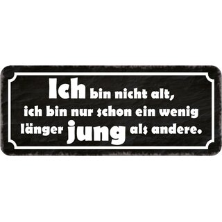 Schild Spruch "nicht alt, nur länger jung als andere" 27 x 10 cm 