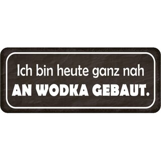 Schild Spruch "bin heute nah an Wodka gebaut" 27 x 10 cm 