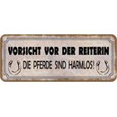 Schild Spruch Vorsicht vor Reiterin - Pferde harmlos 27 x...