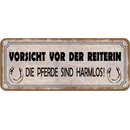 Schild Spruch "Vorsicht vor Reiterin - Pferde...