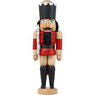 Nussknacker "König" ca. 29 cm Esche lasiert rot